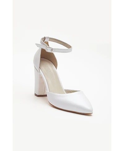Forever and Always Shoes Rossella Leather Block Heel Pumps