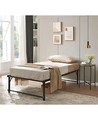 Kings Brand Furniture Twin Metal Daybed with Pop-Up Trundle, Sturdy Steel Slat Support Space Saving Guest Bed Frame, Bedroom & Living Room