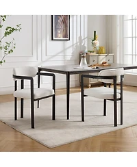 Clihome Modern Dining Room Chairs, Upholstered Boucle Kitchen Chairs