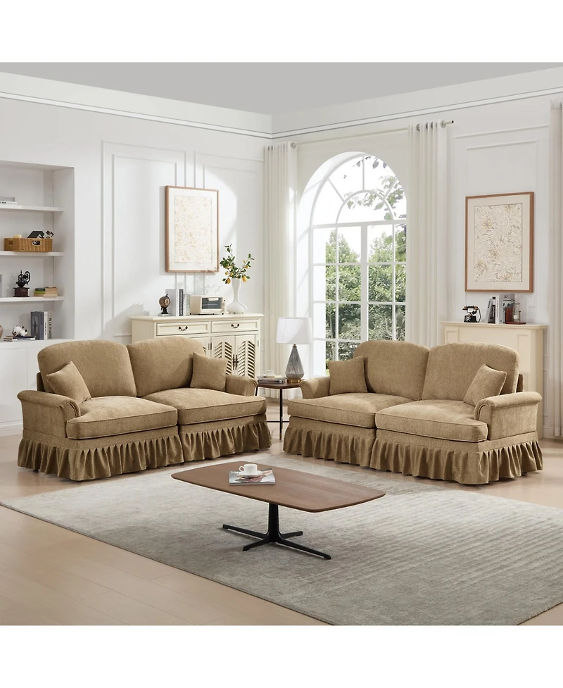 Streamdale Furniture Modular Sofa Set, Flared Arms, Removable Skirts