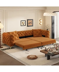 Streamdale Furniture 3-in-1 Convertible Sleeper Sofa with Pull-Out Bed and Ottoman