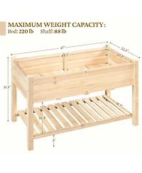 Yigii Solid Fir Raised Garden Bed with Storage