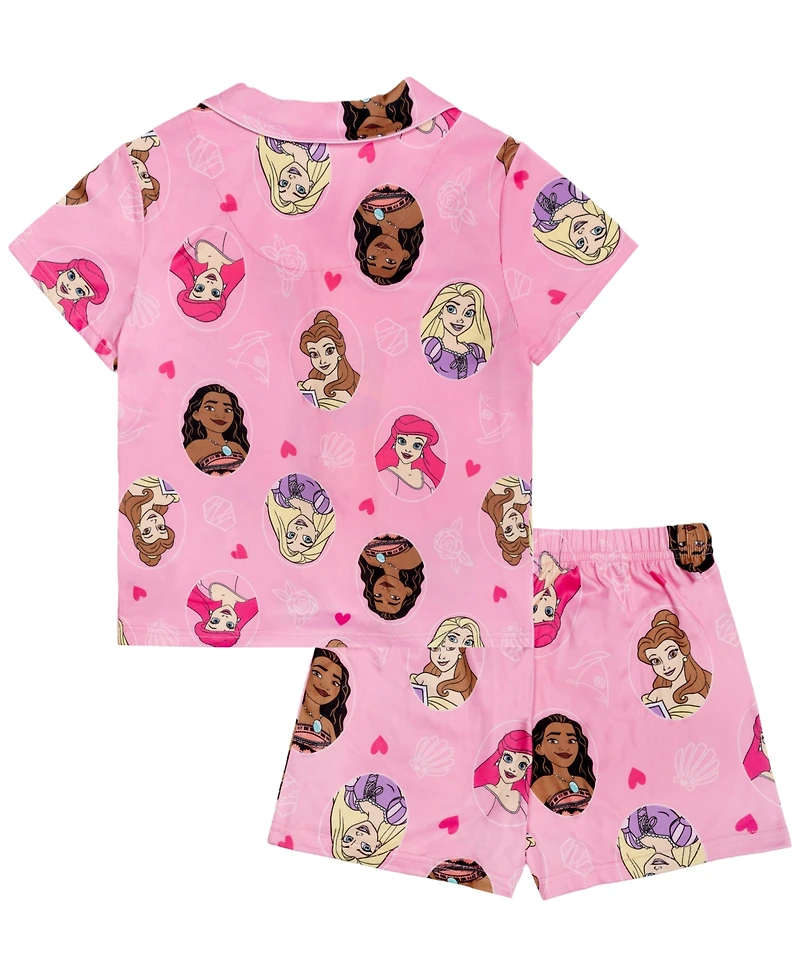Disney Princess Girls' 4-10 Short-Sleeve Top and Shorts, 2-Piece Set