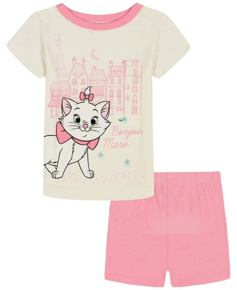 Disney Girls' 2T-4T Short-Sleeve Top and Shorts, 4-Piece Set