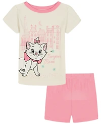 Disney Girls' 2T-4T Short-Sleeve Top and Shorts, 4-Piece Set