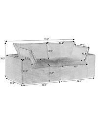 Streamdale Furniture Loveseat Sofa, Cloud Boneless Couch, Modern Modular Sectional, Oversized