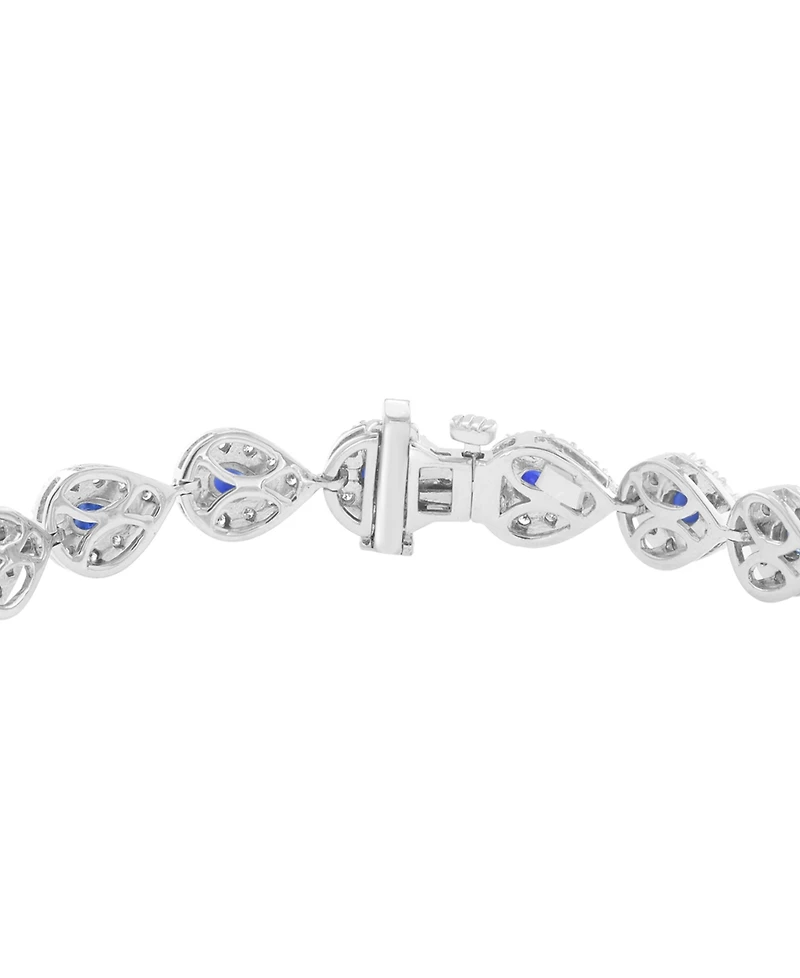Effy Collection Sapphire (4-1/4 ct. t.w.) & Diamond (1 ct. t.w.) Bracelet in Sterling Silver