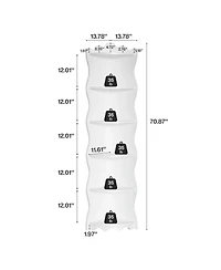Tribesigns White Corner Shelf, 70.8-Inch Tall Modern Free Standing Corner Bookshelf, 5-Tier Display Corner Bookcase