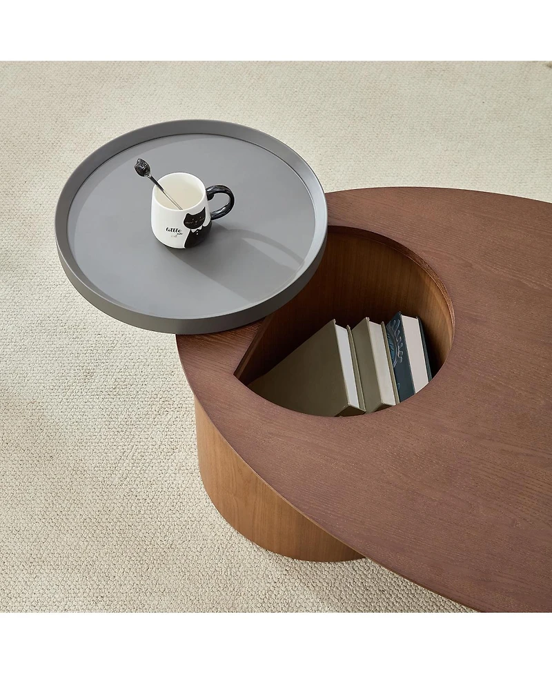 Streamdale Furniture Modern Oval Luxury Coffee Table, Sophisticated Living Room Center Table