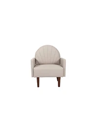 Streamdale Furniture Shell armchair with Pu leather and wooden legs