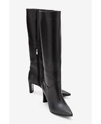 Forever and Always Women Shoes Merla Leather Block Heel Boot