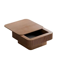 Streamdale Furniture Walnut Square Coffee Table with Storage