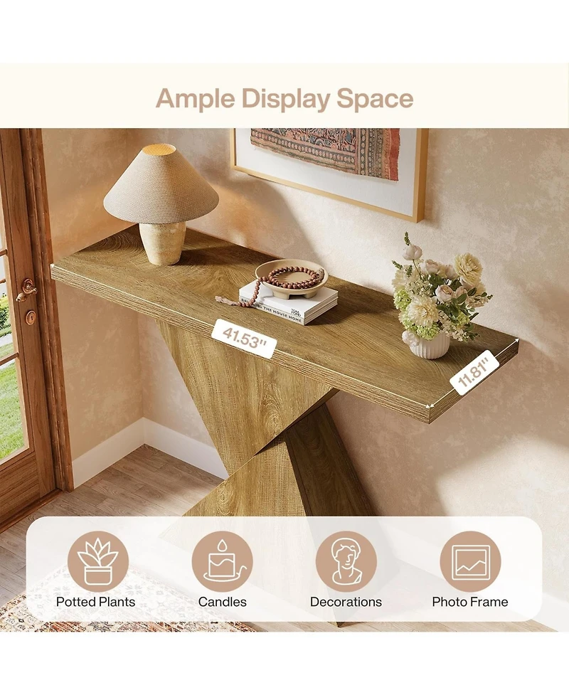Tribesigns 41.5-Inch Farmhouse Entryway Console Table, Narrow Sofa Table Behind Couch