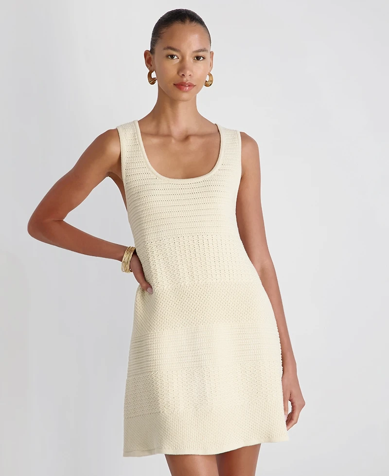 French Connection Women's Scoop Neck Mozart Mixed Stripe Mini Dress