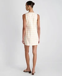 French Connection Women's V-Neck Gingham Mini Dress