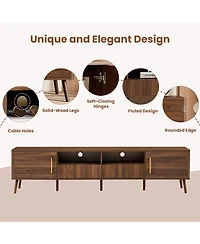 sumyeg 78 inch Cabinet Tv Stand with Soft-Close Doors, Tv Media Console Table with Cable Management