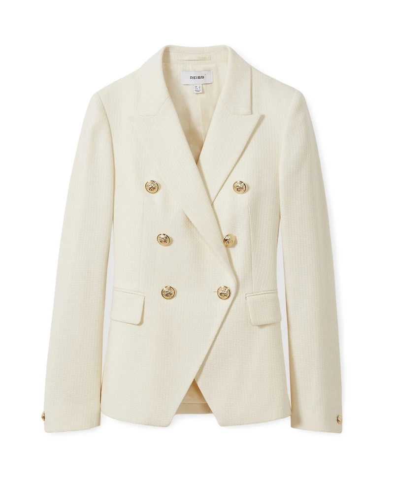 Reiss Women's Tailored Fit Textured Double Breasted Blazer