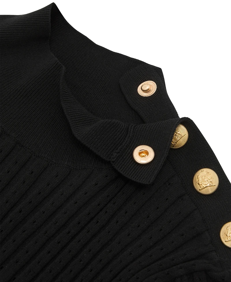 Reiss Women's Button-Detail Knitted Midi Dress