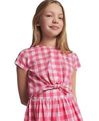 Tommy Hilfiger Girls' 7-16 Gingham Round Neck Dress
