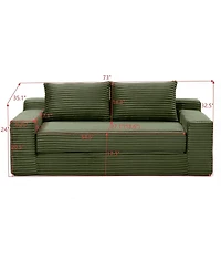 Streamdale Furniture Memory Foam Cloud Loveseat Sofa