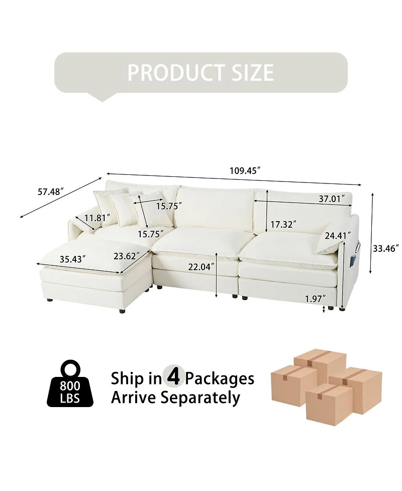 Streamdale Furniture Chenille Modular Sofa: Ultimate Comfort, Customizable, Modern Design