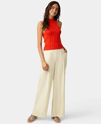 Hue Women's Coastal Linen Palazzo Sleepwear Pant