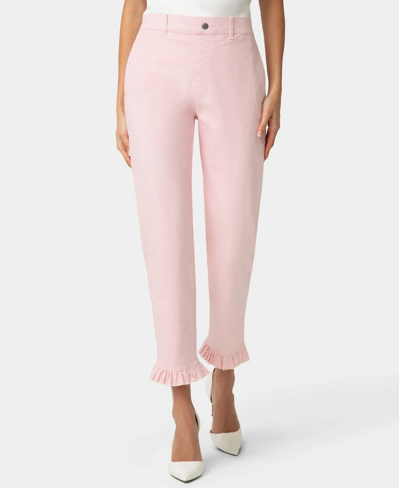 Hue Women's Ruffle Denim Skimmer Pull-On Sleepwear Pant