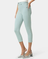 Hue Women's High-Rise Ultra-Soft Denim Capri Leggings