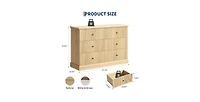 gaomon 6 Drawer Dresser for Bedroom, Horizontal Chest of Drawers