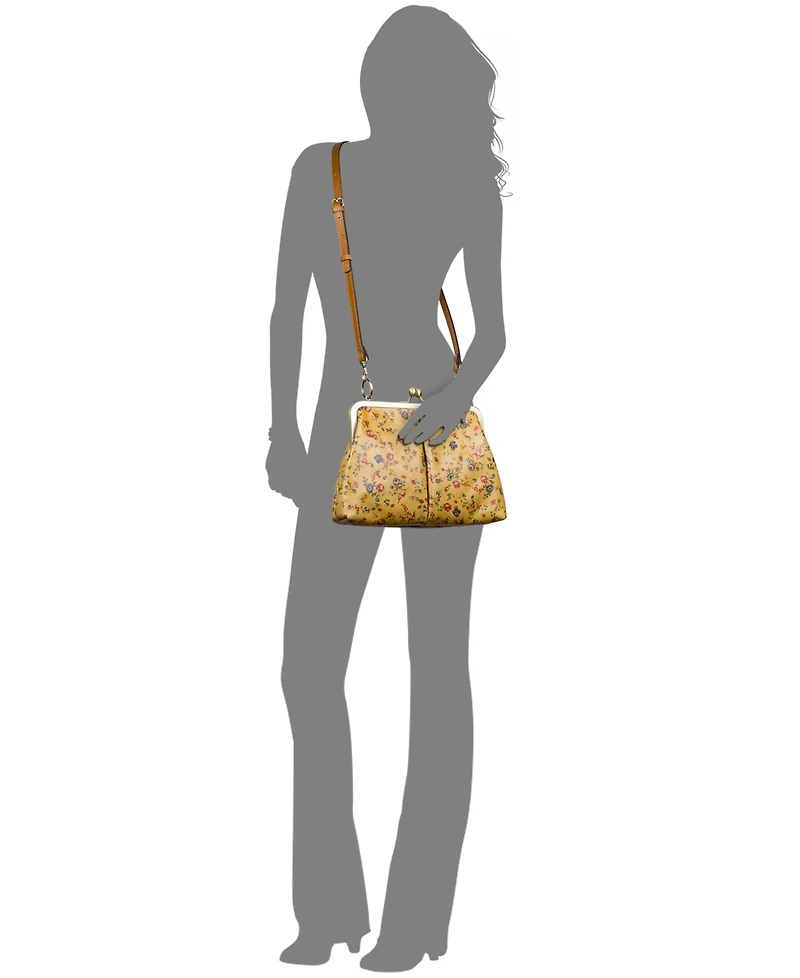 Patricia Nash Vione Leather Kisslock Frame Small Crossbody Bag