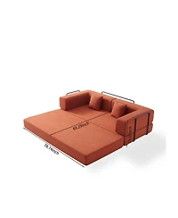 Streamdale Furniture Corduroy Convertible Sleeper Sofa Bed with Pillow