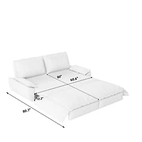 Streamdale Furniture 73.2" Queen Pull Out Sofa Bed, 3-in-1 Convertible Sleeper Loveseat,