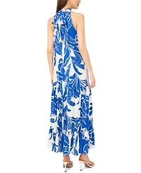 Msk Women's Sleeveless Halter Neck Tiered Maxi Dress