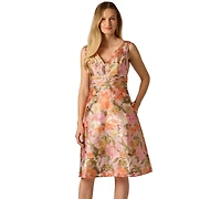 Adrianna Papell Women's Floral Jacquard Midi Dress