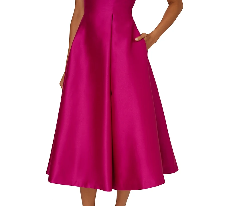 Adrianna Papell Boat-Neck A-Line Dress