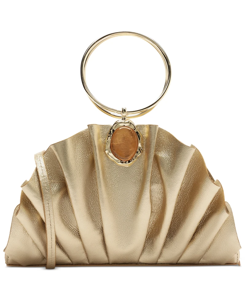 Arezzo Ravena Small Gold-Tone Ring Handle Clutch