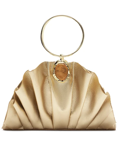 Arezzo Ravena Small Gold-Tone Ring Handle Clutch