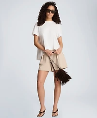 Kenneth Cole Women's Short-Sleeve High-Low Pleated Back T-Shirt