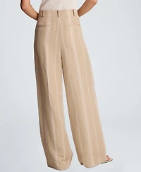 Kenneth Cole Women's High-Rise Fly-Front Pleated Wide-Leg Pants