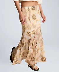 Kenneth Cole Women's Pull-On Godet Printed Maxi Skirt