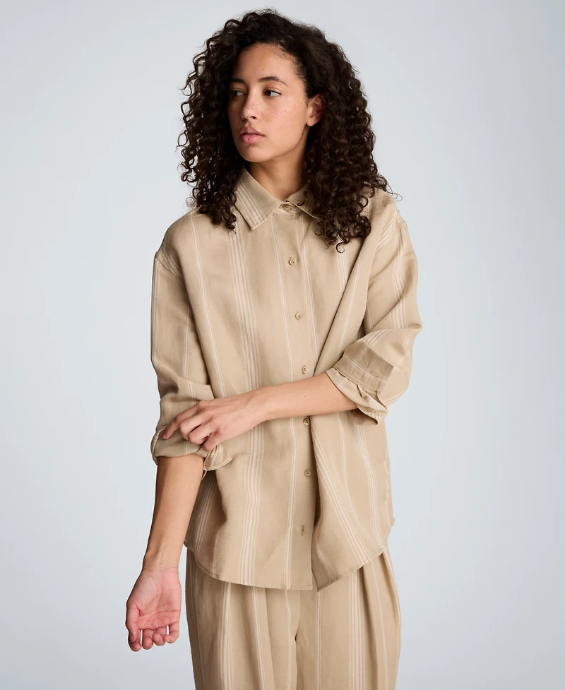 Kenneth Cole Women's Drop Shoulder Boyfriend Shirt