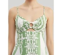 Violet Weekend Women's O-Ring Printed Strappy Shift Dress