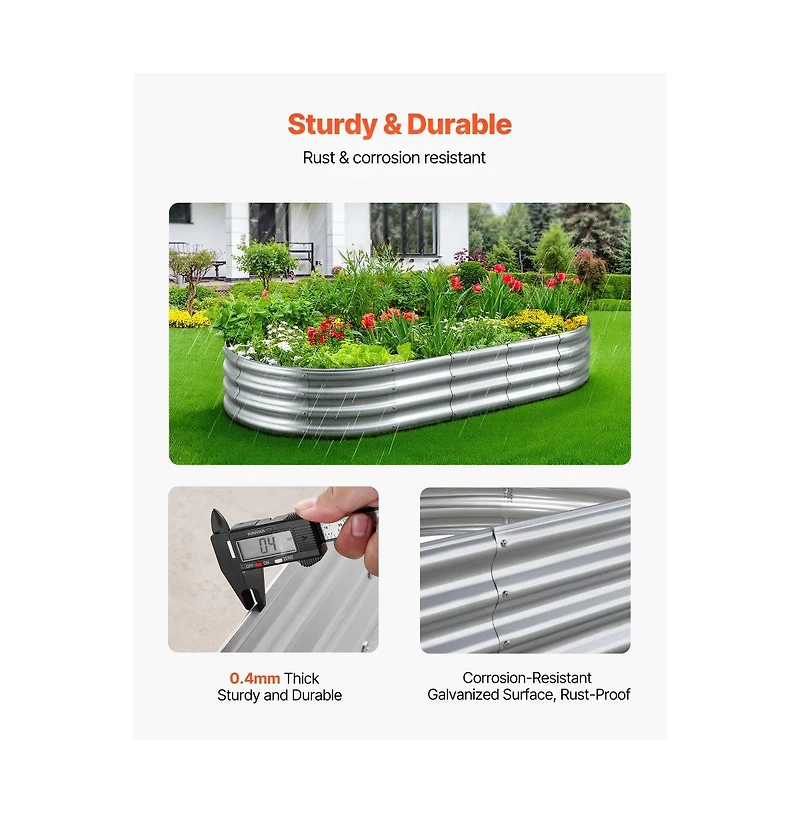 Slickblue Large Outdoor Metal Planter Box Open Bottom Design