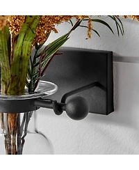 Danya B. Clear Amphora Vase on Iron Sconce with Finials