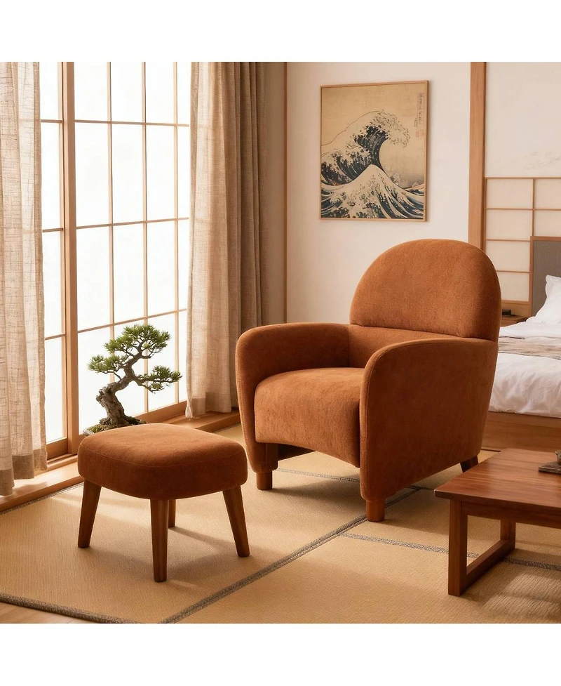 Streamdale Furniture Modern Lazy Chair with Footrest Ottoman