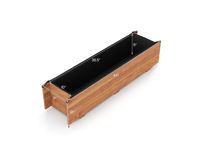 Slickblue Elevated Wooden Raised Garden Bed with Liner & Drainage