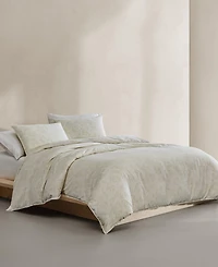 Calvin Klein Leaves Washed Percale 3-Pc. Duvet Cover Set
