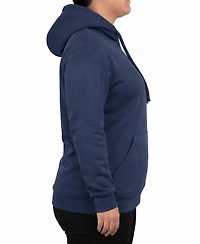 Galaxy By Harvic Women's Blue Ice Loose Fit Super Heavyweight Fleece-Lined Pullover Hoodie