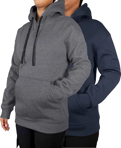 Blue Ice Women's Loose Fit Super Heavyweight Fleece-Lined Pullover Hoodie-2 Pack
