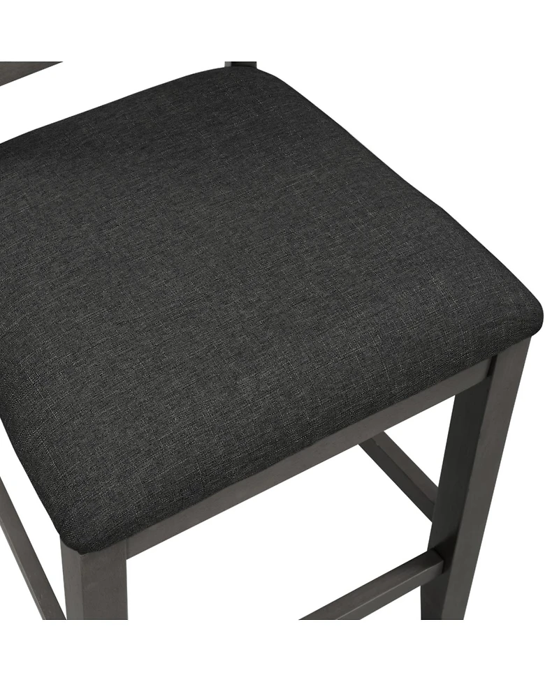 Streamdale Furniture Rustic Farmhouse Counter Height Dining Table Set with 4 Chairs